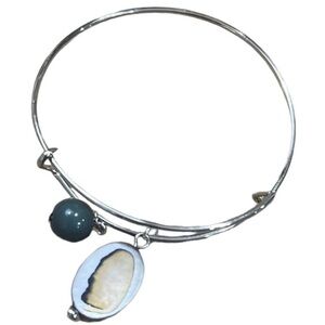 blue/silver metal bracelet